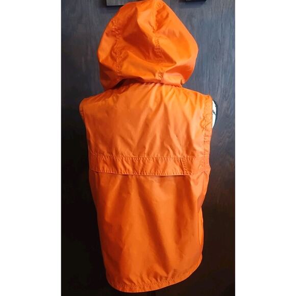 Gap Hunter Orange Mesh Hooded Vest Womens XS Full Zip Nylon Zip Pockets Pumpkin - Picture 3 of 7